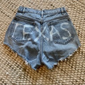 Sexy Texas tie dyed cut off denim shorts, 8